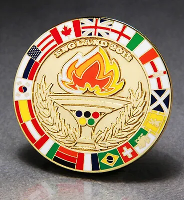 OLYMPIC Pin Pins 2012 London Paris 2024 Trader Gold Medallion Circular Flag • $4.95