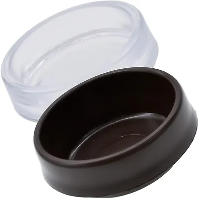 £2.25 • Buy Small 5cm CLEAR / BROWN CASTOR CUPS Furniture Bed Table Leg Protector Feet Cover