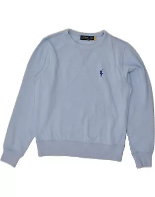 POLO RALPH LAUREN Womens Sweatshirt Jumper UK 10 Small Blue Cotton BE25 • £33.44