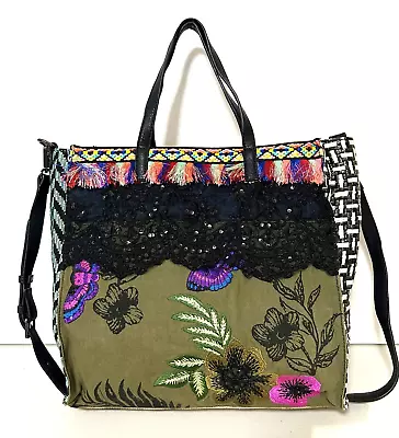 Desigual Women's Embroidery Tote Bag/Handbag /Shoulder Bag Brand New With Tag • $95