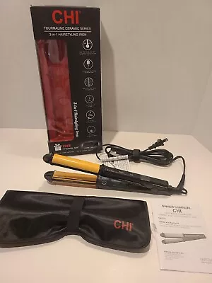 CHI Hair Straightener Tourmaline Ceramic 3-in-1 Styling Iron 1  - Open Box • $48