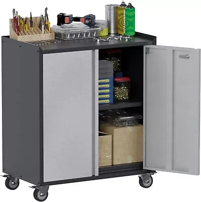 Metal Garage Storage Cabinet With Wheels Rolling Tool Chests & Cabinets • $137.99