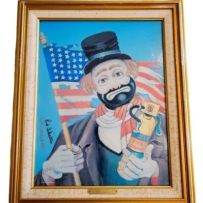 Red Skelton  Old Glory  Freddie Clown Number 940/5000 Signed Canvas Framed Rare • $600