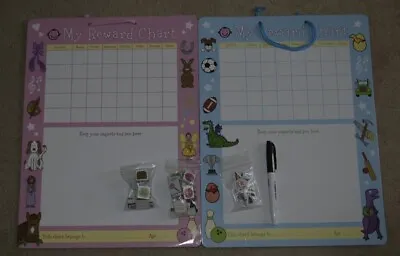 Two (2) Reward Charts - Magnetic Reusable C/W Magnets And Pen (30 X 40 Cm) • £5