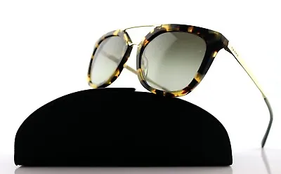 $279.95 • Buy New Authentic PRADA CINEMA Medium Havana Pale Gold Sunglasses SPR 13Q 7S04M1 PR