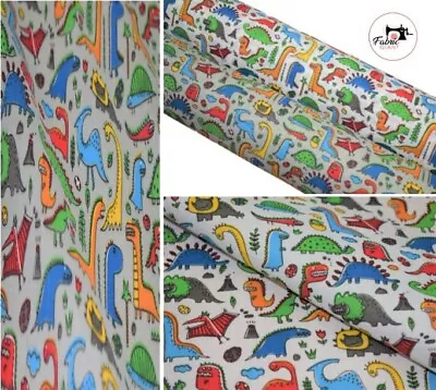 £3.89 • Buy Dinosaur Premium Printed PolyCotton Fabric ,44  Wide High Quality