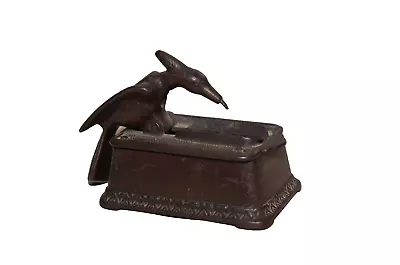 Cast Iron Mechanical Nodding Bird Woodpecker Match Toothpick Dispenser • $75