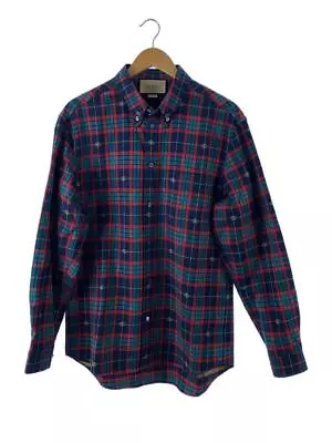 GUCCI Long Sleeve Shirt 44 Cotton Multicolor Tartan CK 770439 ZAO20 • $1387.04