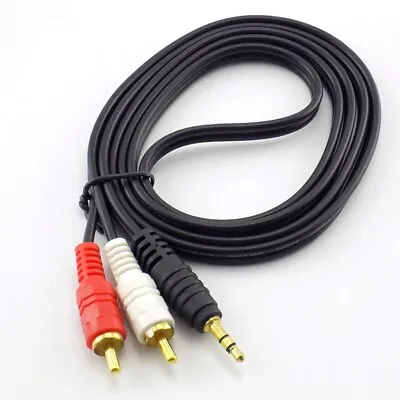 3/5/10M AUX Audio Extend Cable Speakers 2 RCA Male 3.5mm Stereo Jack Sound AV To • $3.49