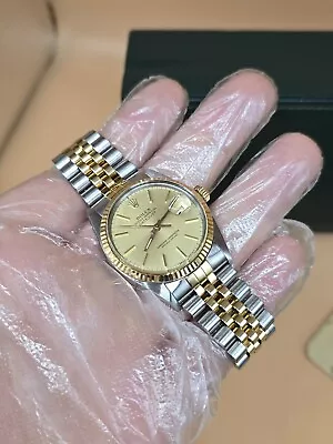 Vintage 1985 Rolex Datejust 36 16013 Collectors Set  Champagne Gold 18k 41 Rare • £5200