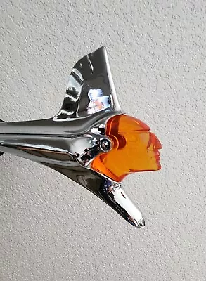 1951 Pontiac Insert For Hood Ornament Chieftain Tinted Orange Illuminated  • $150