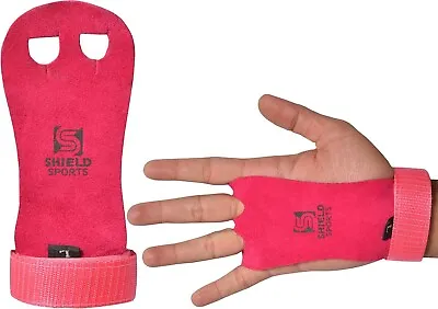 Kids Leather Grip Hand Guard Gym Gloves Pull Up Gymnastic Palm Protector Grips • £4.99