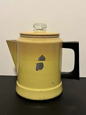 Vintage Comet Aluminum 1960’a Percolator Yellow Coffee Pot Manual Granny Core  • $30