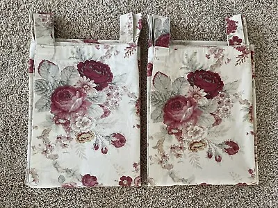 Waverly Garden VINTAGE NORFOLK ROSE (2) Curtain Panels 42”X 63” Tab Top RARE HTF • $50