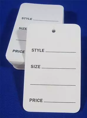 1000 White Unstrung Garment Merchandise Price Tags Sm Retail Store Supply • $29.99