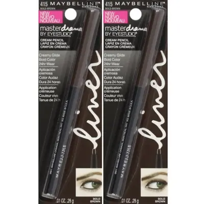 2 Pack Maybelline Master Drama Cream Pencil Eyeliner 415 Bold Brown • $11.99