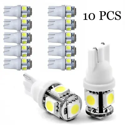 10Pcs Super White T10 Wedge 5-SMD 5050 LED Light Bulbs W5W 2825 158 192 168 194 • $4.82