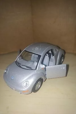 Kinsmart Volkswagen New Beetle Silver 1:32 Diecast Toy Cars Pull Back • $8