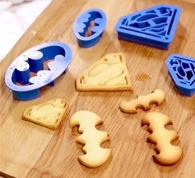 £4.99 • Buy Batman Superman Cookie Cutters 4pcs Biscuit Mould Superhero Fondant Decoration