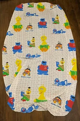 Vintage 80's Sesame Street Marlborough Fitted Twin Bed Sheet Muppets ABC's  • £33.72