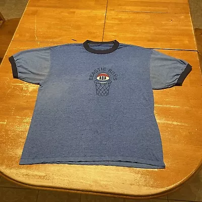 Vintage 1990s Beastie Boys ABA Basketball Blue Ringer T-shirt Men’s XL • $60