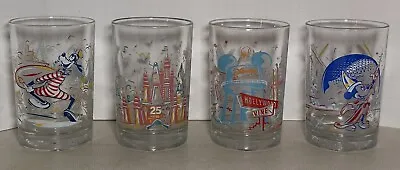 McDonald's Disney World 100 Years Of Magic 25th Anniversary Cups Glasses Set 4 • $33.24