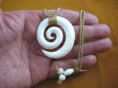 IBP-51 MAORI Style Circle Of Life FISH HOOK Water Buffalo PENDANT Necklace • $19.99