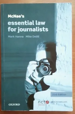 £5.99 • Buy McNae's Essential Law For Journalists