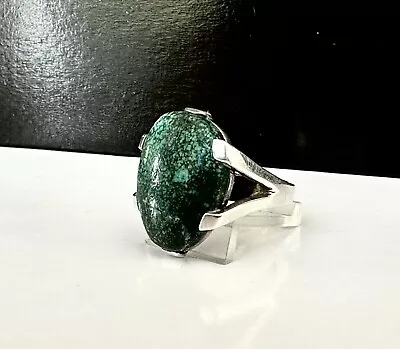 Old Mid Century Modern Sterling Silver 925 Eilat Soloman Stone Ring Size 7 • $75