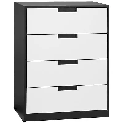 HOMCOM Chest Of Drawers 4 Drawer Storage Cabinet Unit Bedroom Living Room • £68.99