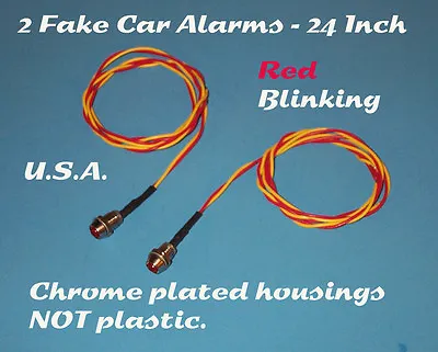 FAKE CAR ALARM LED LIGHT- CHROME RED FLASHING 12v 24v  BLINK BLINKING FLASH • $5.99