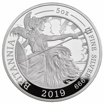 2019  Great Britain 5oz Silver  Britannia  Rare**low Mintage Of 400 • $1450