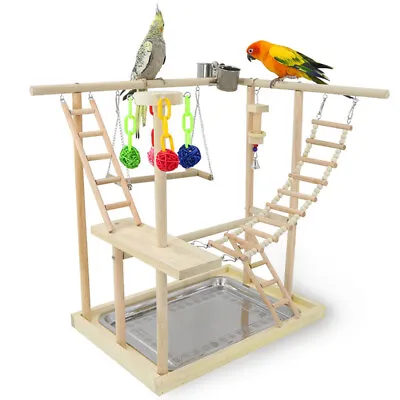 Bird Parrots Playground Birdcage Playstand Play Gym Parakeet Playpen Ladder Toys • $89.99