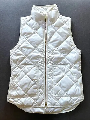 J.CREW NEW Lightweight Quilted Down Excursion Vest Marine Salt White NWT Medium • $24.99