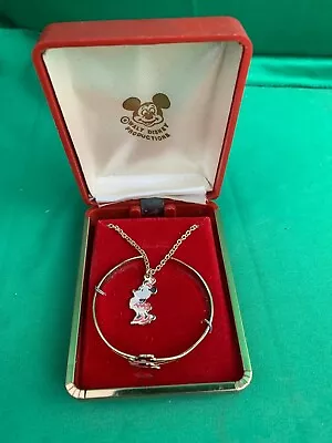 $24.99 • Buy VINTAGE! DISNEY Minnie Mouse Children NECKLACE & BRACELET SET - In ORIGINAL BOX