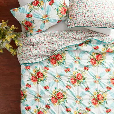 PioneerWoman Vintage Floral Chic Knotted Pintuck Reversible Choose Quilt Or Sham • $64.88