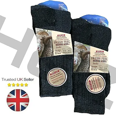 Original Men's Merino Wool Socks Outdoor Walking Work Boot Thermal Socks  6-11 • £2.49