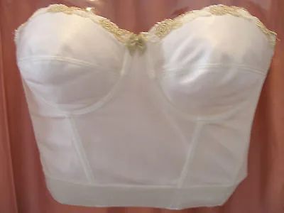 Fantasie Ivory Rose With Gold Detail Bustier Gr.75A 34A Bra Corset Strapless • £35.39