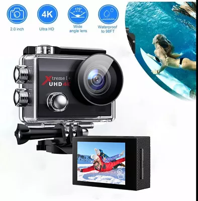 Go Pro Sports Action Camera 4K 30FPS 20MP Digital Camcorder 170° Wide Angle IP66 • $75.39