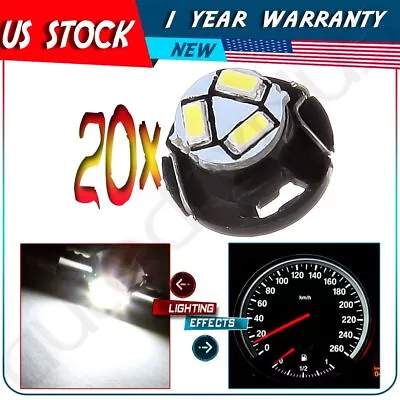 20pcs White T5 T4.7 Neo Wedge  Led Dash Gauge A/c Heater Climate Light 12mm 12v • $10.82