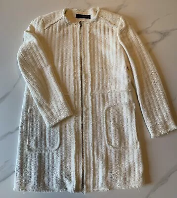 Zara Cream Boucle Coat M • $45