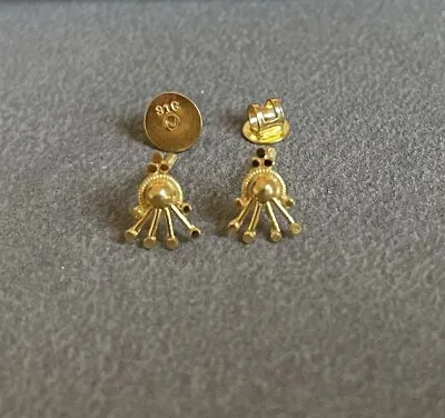 New Unique 22k Pure Solid Gold Small Stud Earring Indian Handmade 0.80 Gms • £80.36