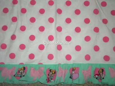 9G Set Of 2 Disney MINNIE MOUSE Ruffle Polka Dot Twin Flat Bed Sheets {Fabric} • $39.99