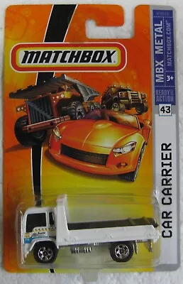 Matchbox 2008 MBX Metal CAR CARRIER #43 K9518 White Rollback Wrecker • $3.79