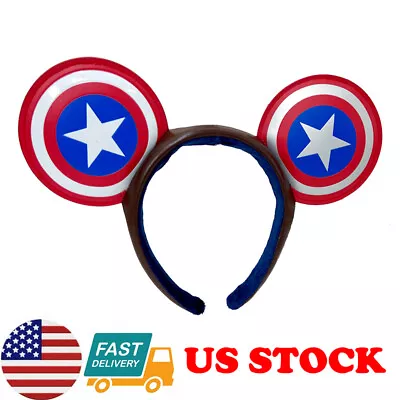 Minnie Mouse Ears Disney- Headband Captain America Kids Adult Causal HairBand • $18.14