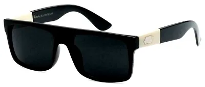 LOCS Biker Cholo Gangsta OG Style Mens Flat Top Designer Sunglasses - Black LC92 • $8.99