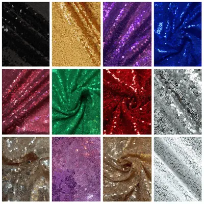 3MM Glitz Mini Sequin Fabric By The Yard - 53/54  (Various Colors) • $8.99