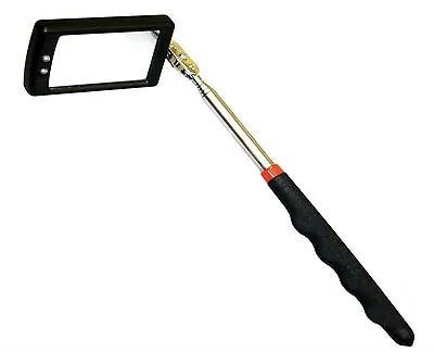    Telescopic LED Lit Mirror Inspection Extending Swivel Car Garage Mechanics • £5.59