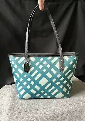 Coach F22246 Mini City Zip Tote With Wild Plaid Print • $69.50