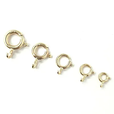 Solid 9ct Gold Bolt Ring Open Jewellery Clasp Spring Ring 4mm 5mm 6mm 7mm 8mm • £4.99